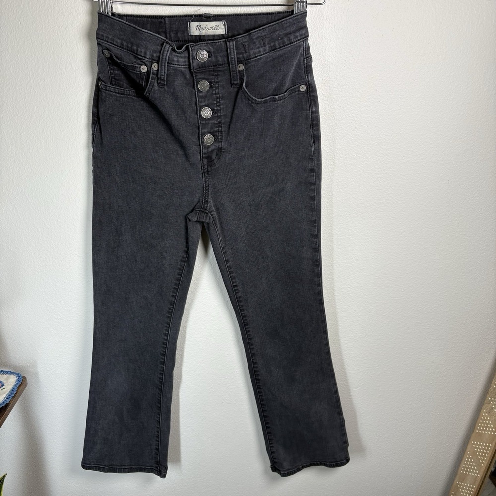 Madewell Womens 26 Cali Demi Boot Jeans Mid Rise Button Fly Crop Minimalist